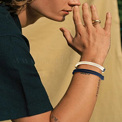 4шт 2-х цветные плетеные веревочные полиэстеровые шнуры-браслеты&nbsp;BJEW-LP0002-25