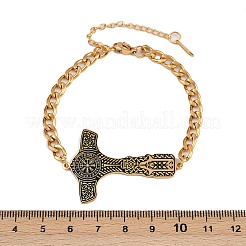 Браслеты из нержавеющей стали 304 с эмалированными звеньями BJEW-P356-01A-G