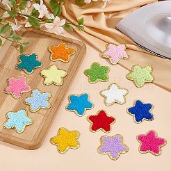 16 шт. 16-цветные нашивки на тканевые полотенца с вышивкой&nbsp;DIY-MA0006-59