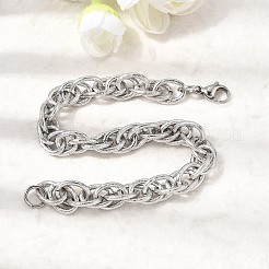 201 Edelstahl-Mariner-Gliederarmbänder für Herren&nbsp;STAS-T077-02P
