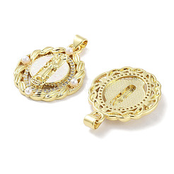 Латунные микропаве прозрачные подвески с фианитом&nbsp;KK-L213-004G