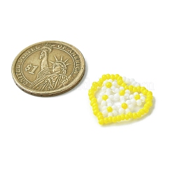 Сердце из стеклянных бус с подвесками-цветами&nbsp;PALLOY-MZ00529-02