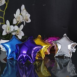 アルミホイルの膨脹可能な気球  結婚式の誕生日パーティーの装飾用  スター  ゴールド  48x44.5cm&nbsp;AJEW-TAC0019-13