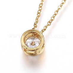 Colliers en laiton avec pendentif avec zircone cubique de micro pave&nbsp;NJEW-O108-29G