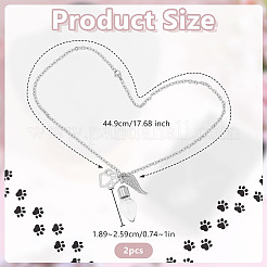2 collar colgante de acero inoxidable 304&nbsp;NJEW-DR00037