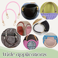 Круглые плетеные шнуры для сумок из искусственной кожи с застежками из цинкового сплава&nbsp;FIND-WH0126-941C-02