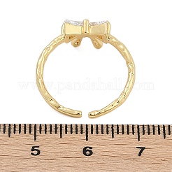 Кольца-манжеты из латуни с микро-паве и прозрачным циркониевым покрытием для женщин RJEW-M028-55G