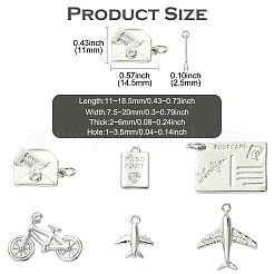 6 шт. 6 стиля латунных подвесок с микропаве из прозрачного кубического циркония&nbsp;KK-CJ0003-31