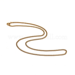 304ステンレススチールカーブチェーンネックレス  スプリングリングの留め金と  ゴールドカラー  17.05インチ（43.3cm）  2mm&nbsp;X-NJEW-JN02908