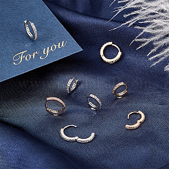 8 шт. 4 стиля серьги-кольца из хирургической нержавеющей стали 316 с прозрачным стеклом для женщин EJEW-GA0005-05
