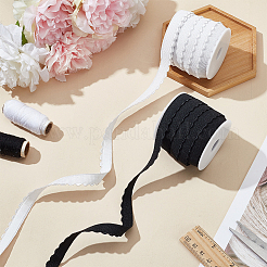 20 ярд 2-х цветных плоских полиэстеровых эластичных шнуров с волнистым краем OCOR-FG0002-39