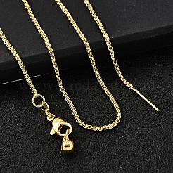 1.5 мм латунная цепочка-коробка с регулируемым слайдером ожерелья&nbsp;NJEW-M108-07G