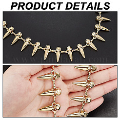 合金チェーン  縫製アクセサリー  コーン  ゴールドカラー  26mm&nbsp;DIY-WH0580-38G
