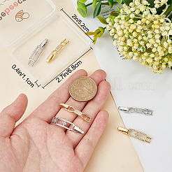 8 шт. 4 стиля застежки для часового ремешка из латуни с прозрачным кубическим цирконием ZIRC-BBC0002-02