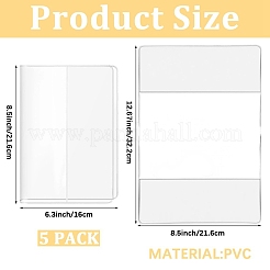 A5 PVC透明ブックカバー  長方形  透明  220x322x0.5mm&nbsp;DIY-WH20007-293