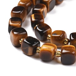 Природных тигровый глаз бисер нитей G-K323-04