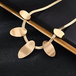 Овальные нагрудные ожерелья из нержавеющей стали 304 NJEW-R026-29G