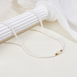 1 шт. ожерелья из натурального рисового жемчуга и стеклянных бусин для женщин&nbsp;NJEW-LP0007-01B