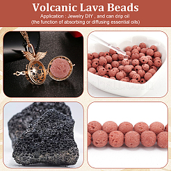 4 нити синтетических бусин из лавового камня G-OC0004-22B-01