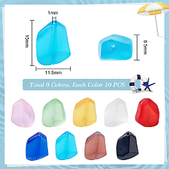 90 шт. 9-х цветные прозрачные матовые стеклянные бусины FGLA-PH0001-07