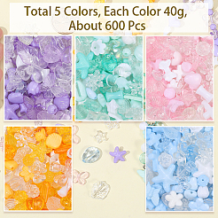 200 g Acrylperlen in 5 Farben: transparent & opak.&nbsp;TACR-PA0001-28