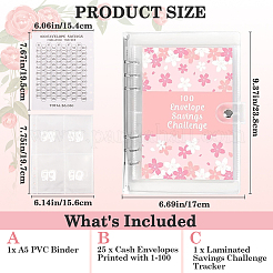 Папка-конверт из ПВХ A5 с 100 конвертами для сбережений AJEW-WH0471-112A