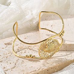 Браслеты-манжеты из нержавеющей стали 304 для женщин&nbsp;BJEW-Z091-05G-02