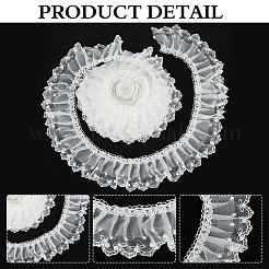 4 ярд полиэфирных плиссированных кружевных лент с бантом OCOR-WH0086-63