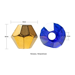 1500шт 15 стиля граненые биконусные стеклянные бусины&nbsp;EGLA-FS0001-03