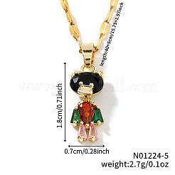 Латунные ожерелья с подвеской в виде медведя из кубических цирконий&nbsp;OM9816-5