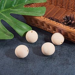 Незаконченные деревянные бусы WOOD-PH0008-17-WH