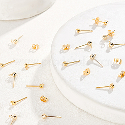 60 шт. 2-х размерный латунный шариковый гвоздик для серьги&nbsp;KK-PH0009-30