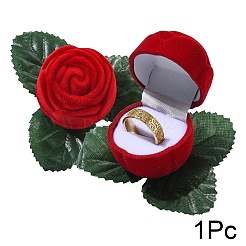 1 шт. флокированные пластиковые коробки для колец-роз VBOX-YW0001-02