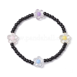 3шт 3 стиля стеклянный акриловый браслет из бисера и стеклянный бисер набор эластичный браслет для женщин&nbsp;BJEW-JB11749