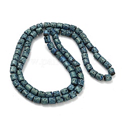 Fili di perle di roccia lavica naturale elettrodeposta&nbsp;G-Z032-J04-12