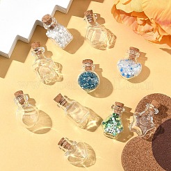 10 шт. 5 стиля прозрачной стеклянной бутылки для контейнеров для бусин AJEW-YW0001-47