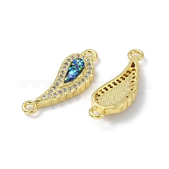 Шармы-соединители из латуни с микропаве из прозрачного кубического циркония&nbsp;KK-A197-21G