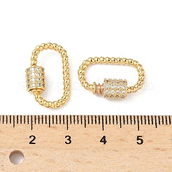 Messing Micro Pave klare Zirkonia Schraube Karabiner Schloss Charms&nbsp;X-KK-Z118-05G
