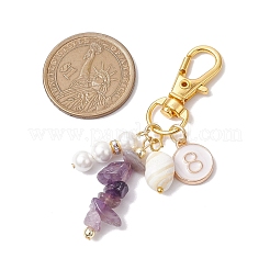 Подвеска с натуральными и синтетическими драгоценными камнями в форме крошки и плоского круга с эмалевым сплавом № 0~9&nbsp;HJEW-JM02358