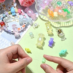 40шт 8 стиля прозрачные акриловые бусины OACR-YW0001-94