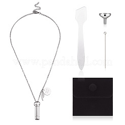 1 шт. ожерелье из нержавеющей стали 304 в форме колонны с прахом&nbsp;DIY-TA0010-07A