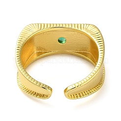 Покрытие стойки латунь микро паве стекло открытые манжеты кольца RJEW-K266-12G