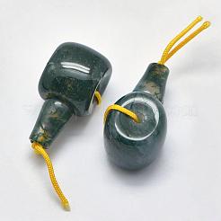 Натуральный мох агат 3 дыра гуру бисер G-K208-02-A-26