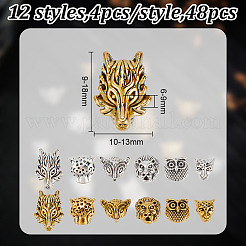 48шт 12 стиля бусины из сплава в тибетском стиле FIND-DR0001-22
