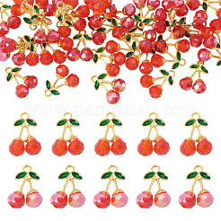 36pcs 2 Farben Glasanhänger&nbsp;GLAA-TA0003-89