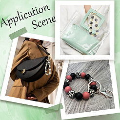 50шт силиконовые бусины набор силиконовых бусин с леопардовым принтом силиконовые бусины для изготовления брелока браслета ожерелья SIL-SC0001-98