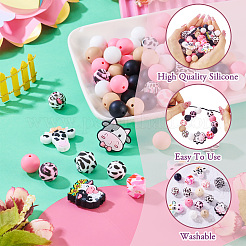 80 шт. круглые и полосатые бусины из пищевого экологически чистого силикона SIL-TA0002-68