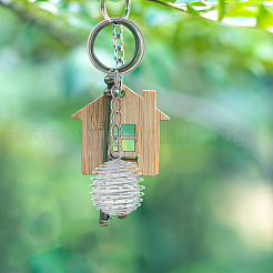 Брелок в виде клетки со спиральными бусинами из железа KEYC-DC00004