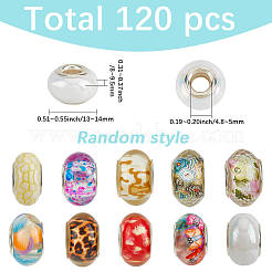 120 шт. 6 стиля рождественской тематики смоляные европейские бусины-рондель RPDL-SP0001-04