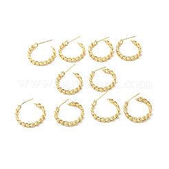 Серьги-гвоздики в форме латунных цепочек&nbsp;EJEW-G312-09G